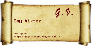 Gay Viktor névjegykártya